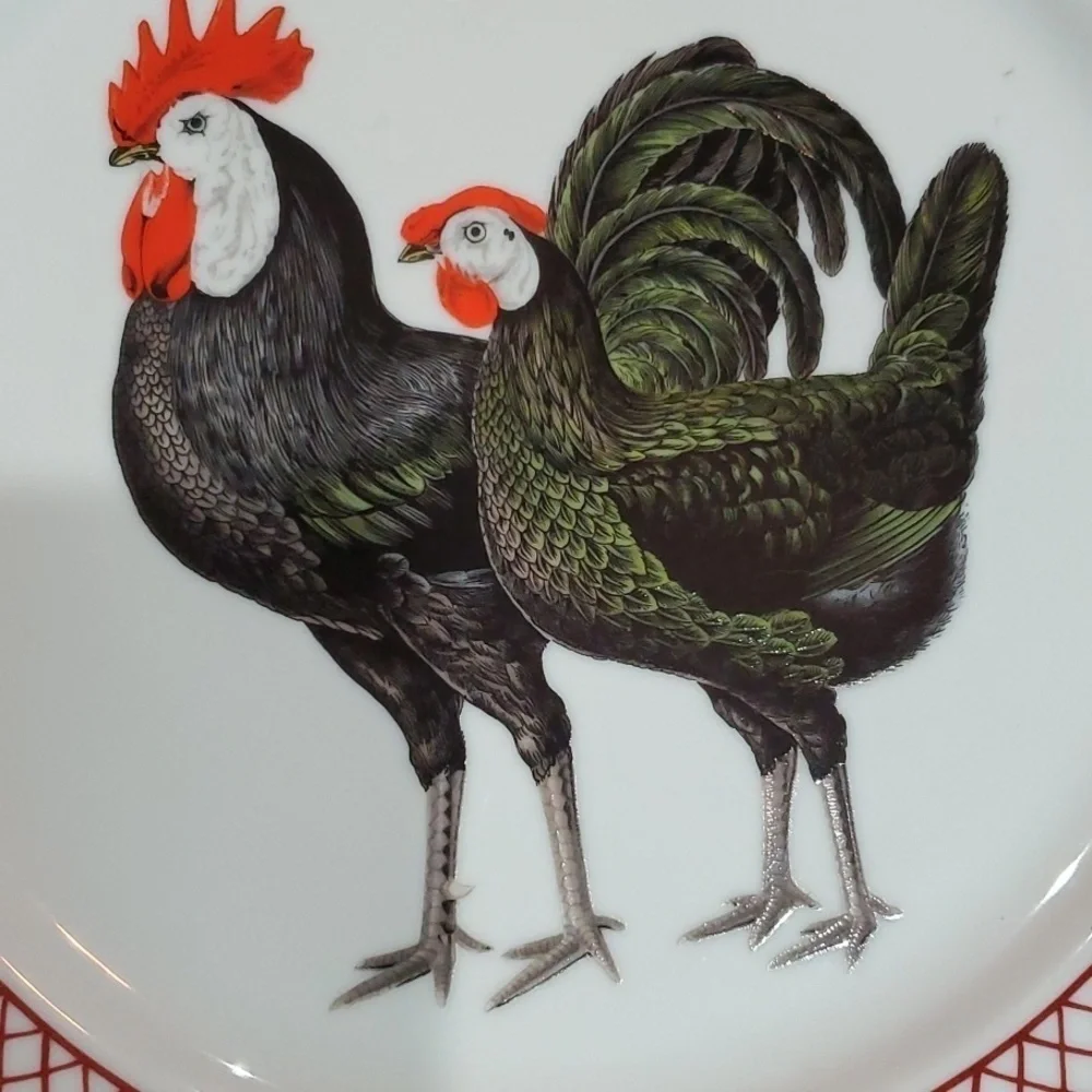 Haldon Group Devonshire rooster plate red and black - Picture 2 of 4